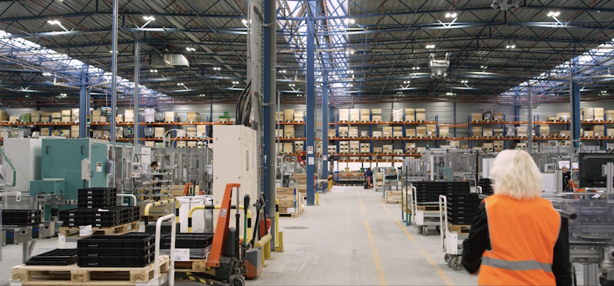 Photo de centres logistiques et entrepôts. Usine Grundfos, par EAS Solutions.